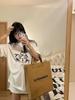 Estilo Hong Kong Estilo Escuro Roupas Estampadas Femininas Moletom Feminino Arte Misteriosa Algodão Puro Manga Curta Camiseta Estudantes Japoneses Emagrecimento Homens