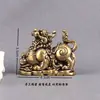 Artesanato de Ornamentos de Leão em Lingote de Latão, Estátua de Cobre Pixiu Atrai-Riqueza, Decoração de Mesa para Atrair Riqueza