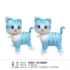 Balão Animal Cartoon Autovedante de Filme de Alumínio Novo Estilo com Corda e Rodas Brinquedo de Barraca de Feira Noturna Carrinho de Puxar para Caminhar Balão