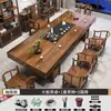 Conjunto de Cadeiras de Madeira Maciça em Laje Grande Nova Mesa de Centro Simples Chinesa Mesa Clássica de Escritório para Preparo de Chá Kung Fu Zen
