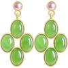 Brincos de Jaspe Jade Hetian Material Antigo Natural Verde Maçã Autêntico Prata S925 Cravejada Jade Brincos Elegantes Simples