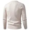 Suéter ajustado de estilo coreano para comercio exterior transfronterizo, jersey casual de cuello redondo, camiseta base fina de punto trenzado para otoño e invierno, top de punto para hombre