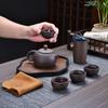 Juego de Té Kung Fu de Arcilla Púrpura y Dos Tazas Almacenamiento Portátil Tetera de Viaje Taza de Té Juego Completo de Regalos de Negocios