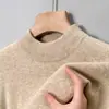 Camiseta Básica de Punto Grueso para Hombre de Color Sólido 2026 Otoño Invierno Suéter para Hombre de Mediana Edad Casual Cálido con Cuello Redondo