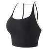 Sujetador Deportivo de Espalda Hermosa con Tirantes Finos a Contraste para Mujer, a Prueba de Golpes, Push-up, de Una Pieza, Chaleco de Yoga, para Correr, Entrenar, Fitness