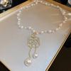 Colar Flor de Diamante Retro Coreano Moda Celebridade da Internet Tendência Corrente Longa para Suéter Outono e Inverno Joias de Alto Padrão Atacado