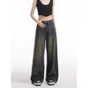 Jeans Vintage Lavagem Escura para Mulheres, Novo Design Primavera/Verão 2026, Modelagem Solta, Calças Pantalona Emagrecedoras