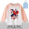 Nueva Camiseta de Manga Larga para Niños 2026, Algodón con Dibujos Animados, Manga Larga Raglán para Primavera y Otoño, Camiseta Básica para Niños 6