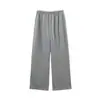 Calça Casual Reta Solta ALINDM Plus Size Feminina para Mulheres Ligeiramente Cheinhas, Calça de Pierna Larga de Lã Acetato de Inverno 100kg