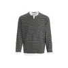 Camiseta de Rayas de Moda Falsa de Dos Piezas con Mangas Largas para Hombres y Mujeres, Nuevo Estilo Old Money, Versátil Ropa Casual para el Trabajo, Top de Corte Holgado