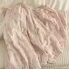 Pijama de Dibujos Animados de Gatito Lindo Estilo Coreano para Mujer, Estilo Primavera y Otoño, Pantalones Largos, Talla Grande, Conjunto Casual para Casa, Se Puede Usar Afuera