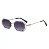 Gafas de Sol Metálicas Poligonales Transfronterizas, Diseño Retro Hueco de Personalidad, Gafas de Sol Estilo Ins para Sesiones de Fotos al Aire Libre y Conducir, Gafas de Sol