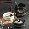 Tazón de Cerámica estilo Japonés creativo tazón para fideos tazón para sopa tazón grande tazón para ensaladas tazón para fideos instantáneos fideos de arroz tazón para fideos de arroz venta al por mayor comercial