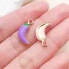 20 Estilos de Pingentes de Liga Metálica com Esmalte Roxo em Formato de Pena, Coração, Rosca para Montagem de Colar, Pulseira, Chaveiro