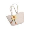 Entidad Transfronteriza Al por Mayor Bolsas de Mano Tejidas de Algodón Nuevas Bolsas de Mano Casuales para Mujer Combinan con Todo Bolsas de Paja con Flores Lindas