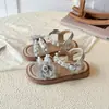 Sandalias de Malla Florales para Niños 2026 Nuevo Estilo de Verano Zapatos de Princesa Perla para Niñas y Niños Pequeños Sandalias de Bebé