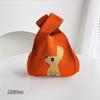 Bolso de mano para mujer, nuevo, con diseño de animales, estilo japonés y coreano, combinable con todo, tejido para exteriores.