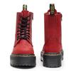 Botas de Motocicleta de 8 Ojales con Suela Gruesa de Primera Capa Transfronterizas para Mujer 1460 Cierre Lateral Rojo Crazy Horse Botines de Cuero Genuino Suela de Plataforma Ropa de Trabajo