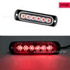Luz de advertencia de 6 LED de una sola fila de alto brillo 12-24v para camión, motocicleta, camioneta, luz estroboscópica para coche