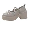 Zapatos Mary Jane Negros de Plataforma con Tacón Grueso para Mujer, Nuevo Modelo 2026, Tacones Altos Estilo Universitario, Estilo de Nicho para Mujeres Pequeñas, Zapatos de Cuero JK