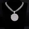 Colar Popular Transfronteiriço Fornecimento Hip-Hop Versátil Completo em Diamante Pingente Criativo Personalizado Colares Personalizados Masculinos e Femininos