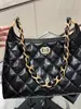 2026 Novo Estilo Pequena Bolsa de Ombro Estilo Chanel para Mulheres, Bolsa de Ombro com Corrente Francesa, Bolsa de Mão de Luxo, Bolsa Feminina de Grande Capacidade