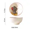 Tazón de Arroz de Color Bajo Esmalte Co-Branded de Tom y Jerry Dibujos Animados Lindo Cerámica Seguro para el Hogar y Resistente a Altas Temperaturas Vajilla para Niños