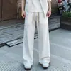 Pantalones casuales de seda de hielo con estampado de corteza estilo americano para hombre, pantalones de verano finos holgados de pierna recta para hombre, pantalones largos de pierna ancha fluidos de marca de moda