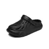 Zuecos de moda con diseño hueco y suela gruesa, zapatos antideslizantes para playa al aire libre, sandalias de verano para hombre de doble uso con punta cerrada para ir al trabajo