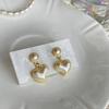 Pendientes retro franceses Xiaoxiang adorables de alta calidad con forma de corazón de melocotón, modernos, dulces, de lujo ligero, para socialité, pendientes elegantes y exquisitos para mujer