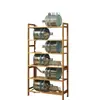 Rack de Armazenamento Rack de Armazenamento Multicamadas Prateleira para Condimentos Multifuncional de Cozinha Estante Pequena de Bambu Armazenamento de Parede para Varanda