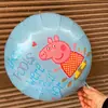 Globo de Dibujos Animados de 18 Pulgadas Cerdito Peggy Oso Marrón Connie Conejo Sally Gallina Ding Dang Gato Película de Aluminio