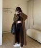 Nuevo cárdigan de punto holgado, talla grande, de longitud media, estilo coreano, para mujer, otoño e invierno 2026, suéter chaqueta perezoso para encima de la rodilla