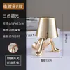 Luminária de mesa com figura dourada galvanizada em estoque transfronteiriça, ornamento criativo O Pensador, decoração de cabeceira de quarto, luz noturna recarregável