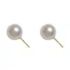 Pendientes de Perla Inspirados en la Fiebre Estilo Coreano para Mujer, Pendientes de Perla de Vidrio con un Toque de Lujo, Lujo Ligero, Perfectamente Redondos, Pendientes Vintage
