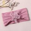 Diadema de nailon para niños nuevos europeos y americanos, diadema de flores para bebé rosa, protección para fontanela de bebé, gorro para recién nacido