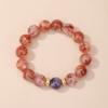 Pulsera de Flor Roja Natural con Pegamento Amatista Diseño Simple de Nicho Mismo Estilo para Hombres y Mujeres Regalo Venta Directa de Fábrica Mayoreo