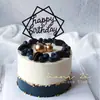 Una variedad de tarjetas de acrílico gruesas para pastel decoración de mesa de postres hermosa simple inglés feliz cumpleaños amor enchufe