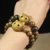 Pulsera de sándalo verde pulsera de gatito pulsera de cuentas de gato joyería para pareja artesanías de madera Wenwan suministro en vivo