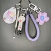 Llavero de Flor de Dibujos Animados Lindo Llavero de Pareja Colgante Cortauñas Limpiador de Oídos Colgante para Mejor Amiga Accesorio