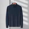 Suéter Fino de Solapa Gofrada para Primavera y Otoño Nueva Camisa de Manga Larga de Negocios Camiseta para Hombre Moda Casual Holgada