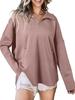 Sudadera con cuello de solapa transfronteriza europea y americana 2026 Otoño e Invierno Unisex Moda Estilo Callejero Holgada con Cremallera y Cuello de Solapa Larga