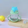 Taza de pajita popular de PP para niños de jardín de infantes, tetera transparente de una sola capa de plástico, taza de pajita creativa
