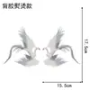 Adesivos de Tecido Bordados Fênix Estilo Chinês Dinastia Han Leque Dragão e Fênix Patch DIY Adesivos Decorativos Adorno de Casamento Grampo de Cabelo Adesivos de Tecido