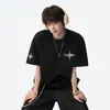 Camiseta Masculina Manga Curta Estilo Americano com Estampa Polaris 2026 Nova Tendência de Verão Marca High Street Solta Versátil Manga Meia Manga