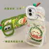 Funda de pintura al óleo de sandía adecuada para Apple 17 Pro Max, iPhone 15 transparente, 14 con doble soporte, 16 linda y anticaída
