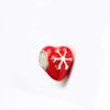 Cuentas sueltas con forma de corazón y aceite de gota, personalizadas, con forma de corazón, color rojo, venta al por mayor, accesorios para pulseras