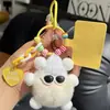 Lindo Colgante Llavero de Coche de Briquetas de Piel Sintética de Conejo Rex Muñeco de Peluche Popular Exquisito Colgante para Mochila Escolar Regalo