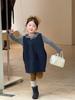 Otoño 2025 Nuevo Estilo Coreano Ropa Infantil Niñas Vestido de Lana de Puntos Falda Delgada de Puntos para Bebé