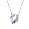 Collar de Iris para Mujer, Esmalte de Gota, Collar con Colgante de Lujo Accesible, Sencillo, Lujo Accesible y Sentido de Alta Gama, Collar para Clavícula para Novia